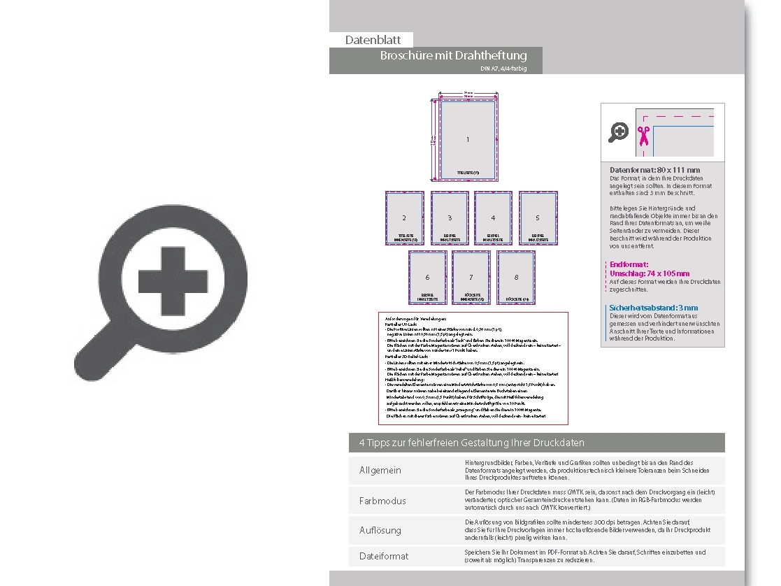 Product Bild brosch__re_mit_drahtheftung__endformat_din_a7__112-seitig