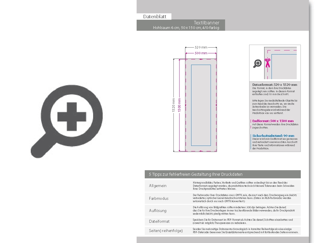 Product Bild hochwertige_stoff-banner_50_x_150_cm__4_0-farbig_bedruckt__hohlsaum_links_und_rechts_(durchmesser_hohlsaum_6_0_cm)